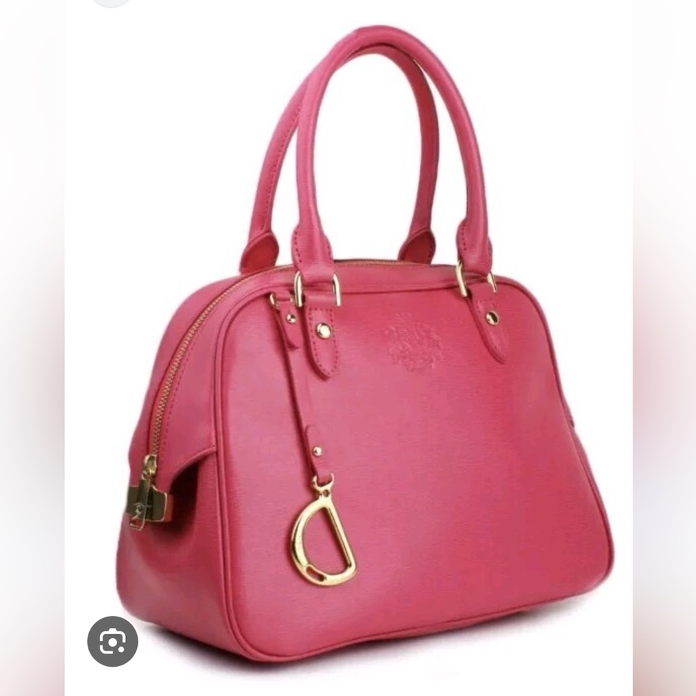 NWT Lauren Ralph Lauren Sloan Street Dome Pink Handbag